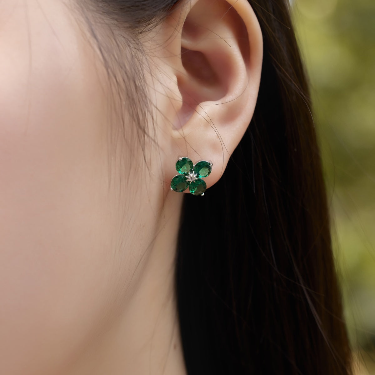 [ECHO ]Four-Leaf Clover Eight-Pointed Star Earrings