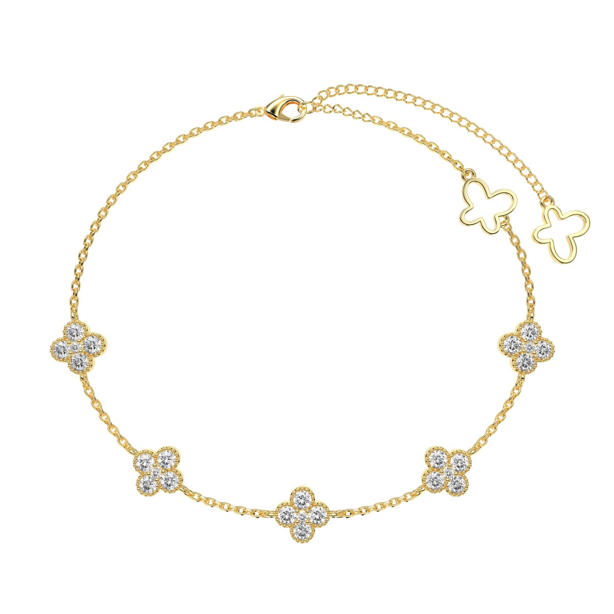 [ECHO ]Four-Leaf Clover Hollow Butterfly Bracelet