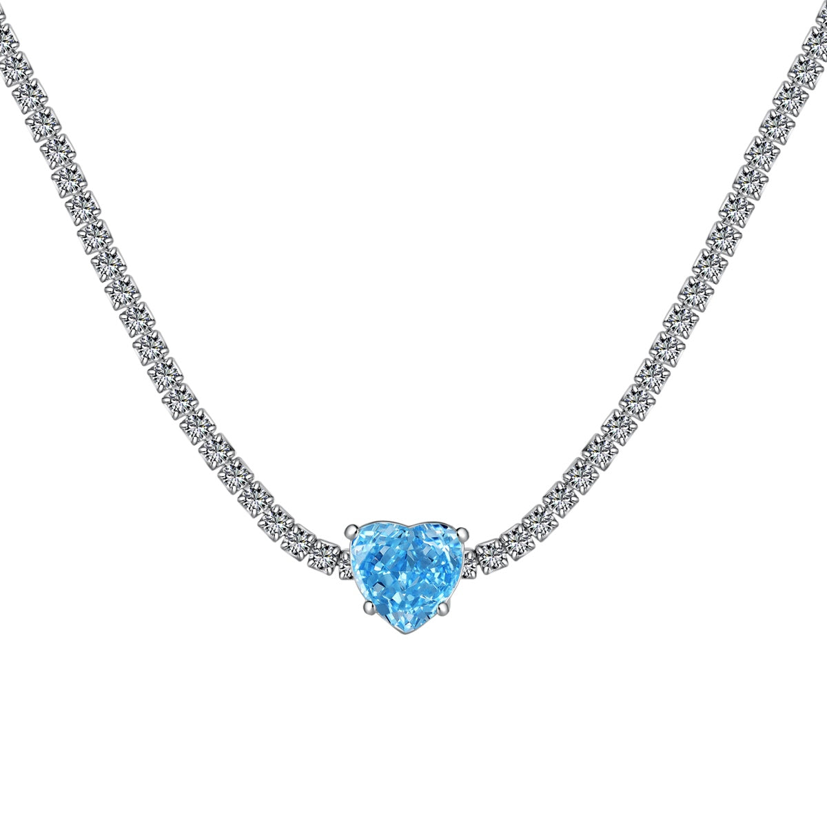 [ECHO ]2.0 Carat Sparkling Tennis Heart Cut Necklace