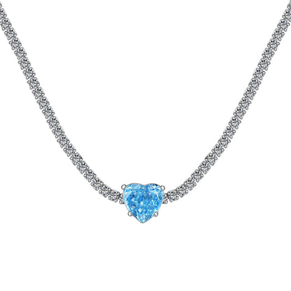 [ECHO ]2.0 Carat Sparkling Tennis Heart Cut Necklace