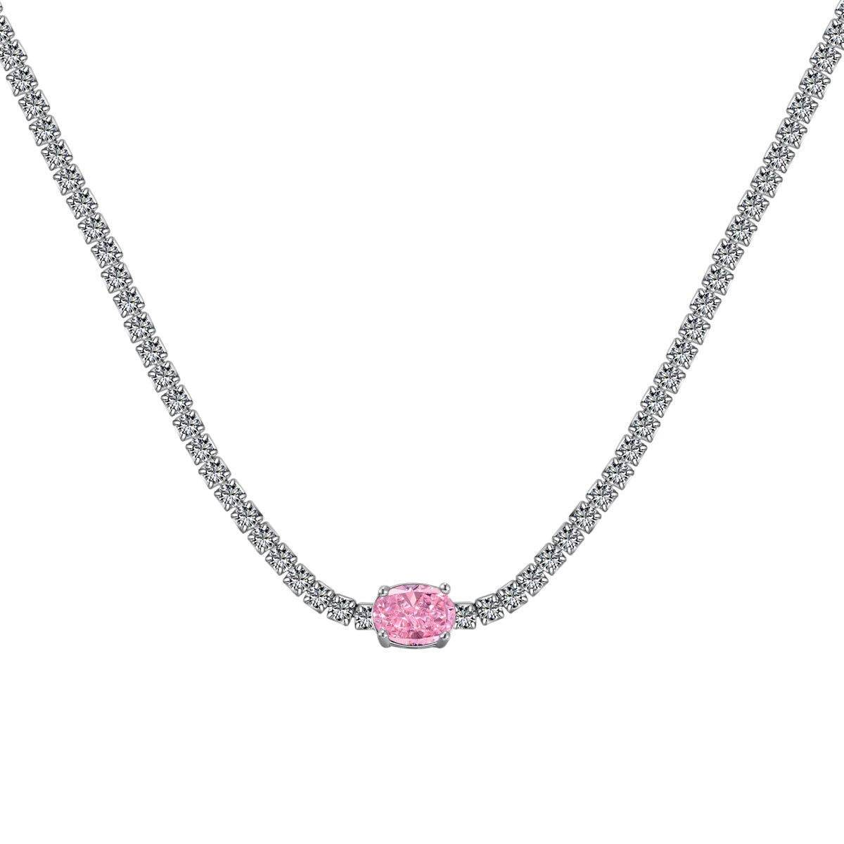 [ECHO ]1.0 Carat Shining Oval Cut Necklace