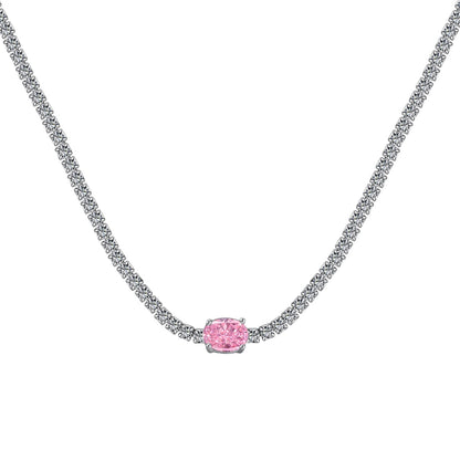 [ECHO ]1.0 Carat Shining Oval Cut Necklace