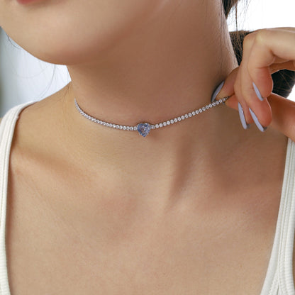 [ECHO ]2.0 Carat Sparkling Tennis Heart Cut Necklace