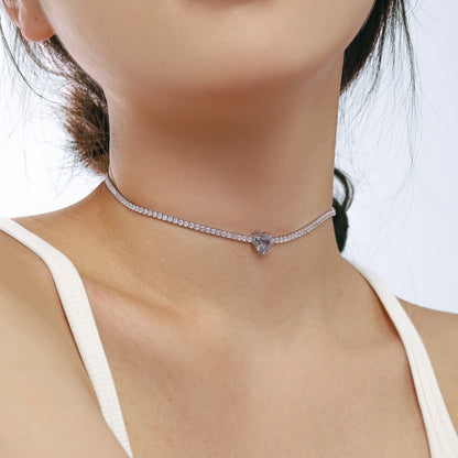 [ECHO ]2.0 Carat Sparkling Tennis Heart Cut Necklace
