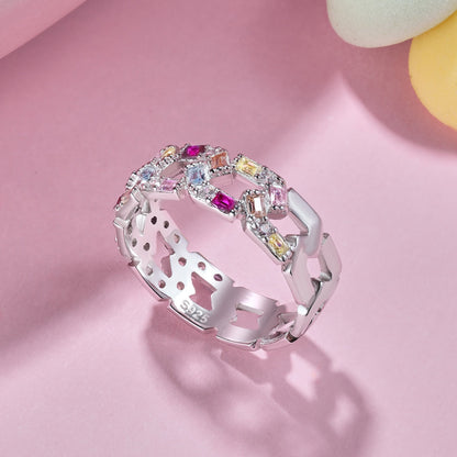 [ECHO ]Sparkling Vibrant Emerald Cut Daily Ring