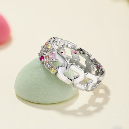 [ECHO ]Sparkling Vibrant Emerald Cut Daily Ring