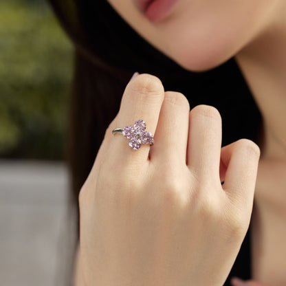 [ECHO ]Four-Leaf Clover Eight-Pointed Star Ring