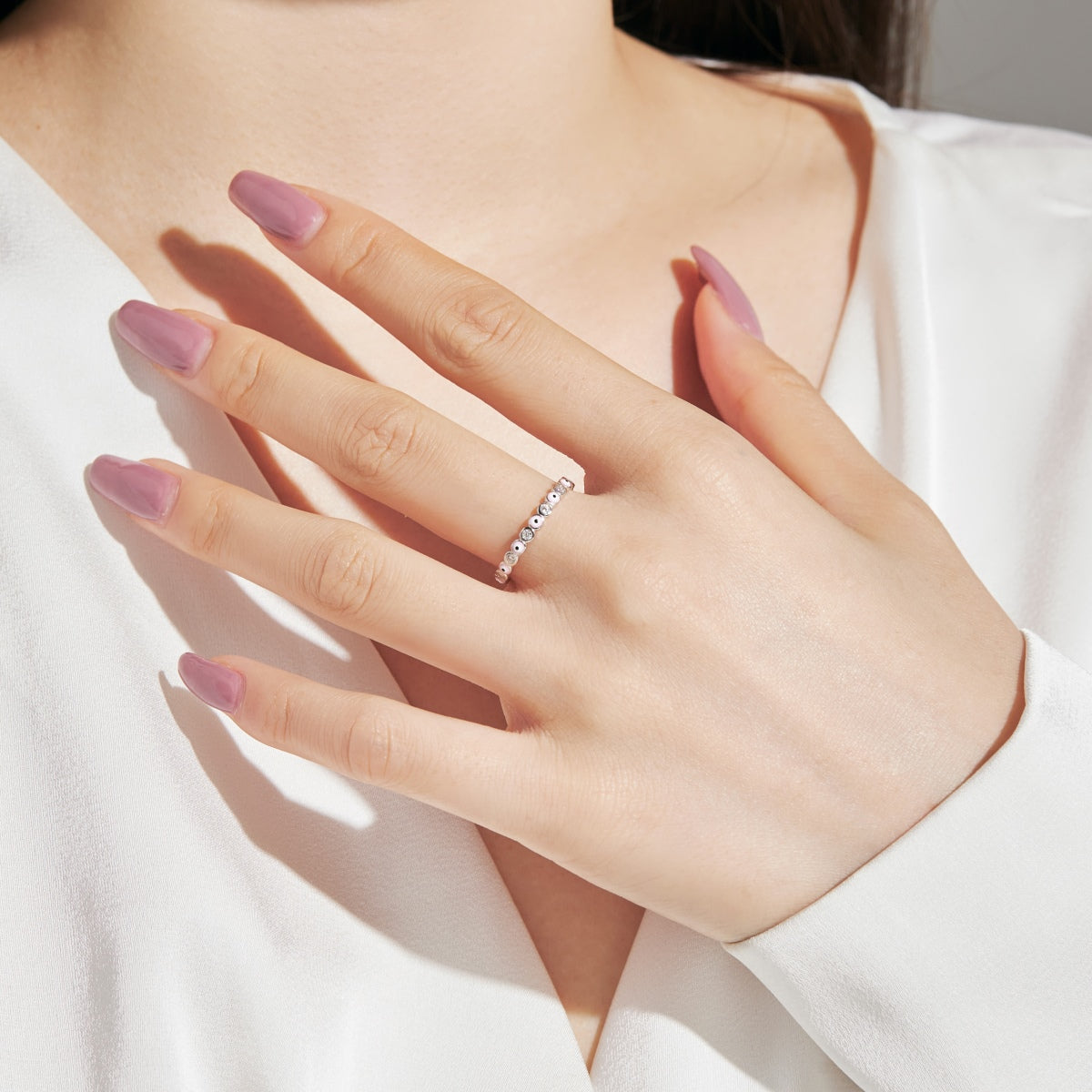 [ECHO ]Sparkling Vibrant Round Shape Daily Ring