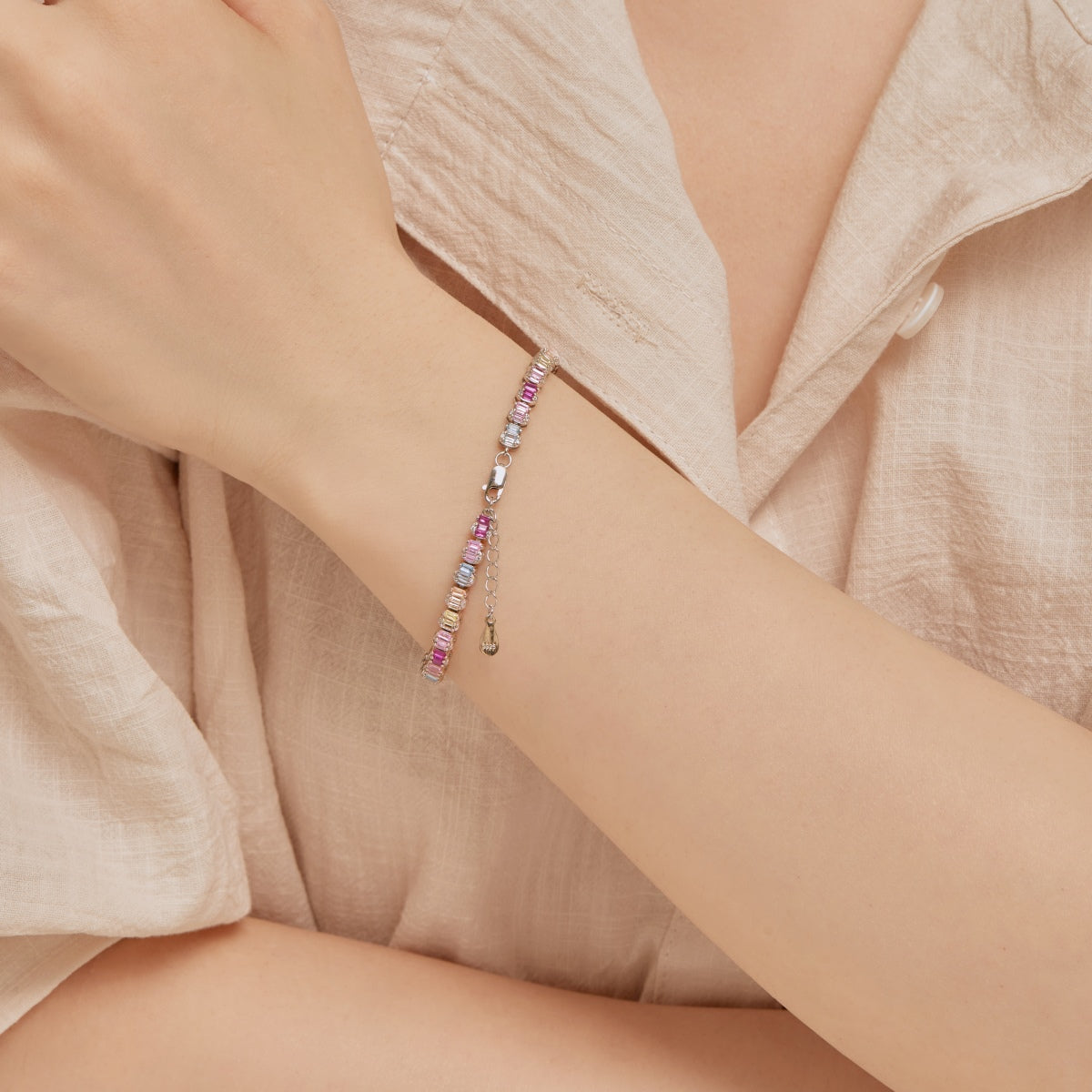 [ECHO ]Delicate Colorful Emerald Cut Party Bracelet