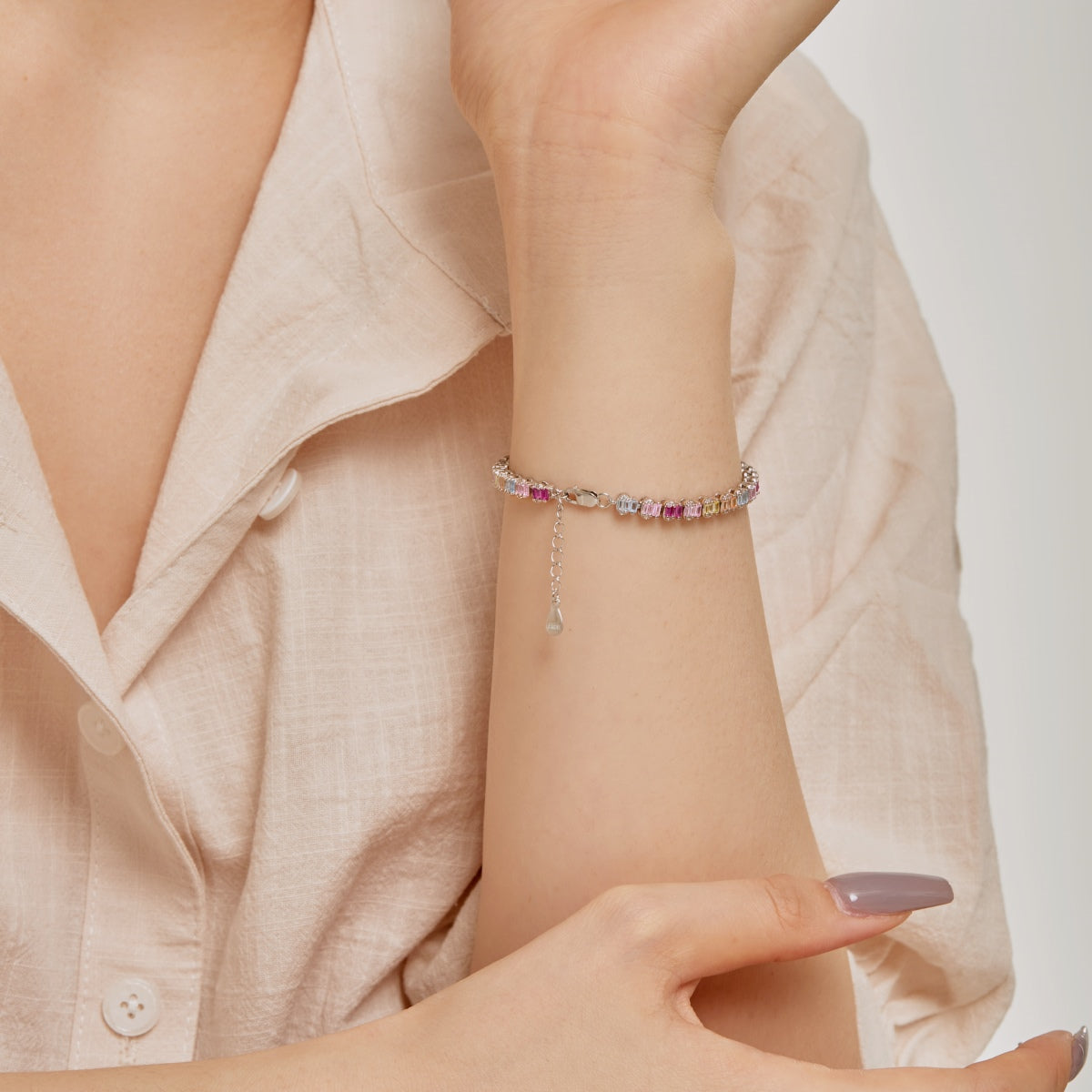 [ECHO ]Delicate Colorful Emerald Cut Party Bracelet