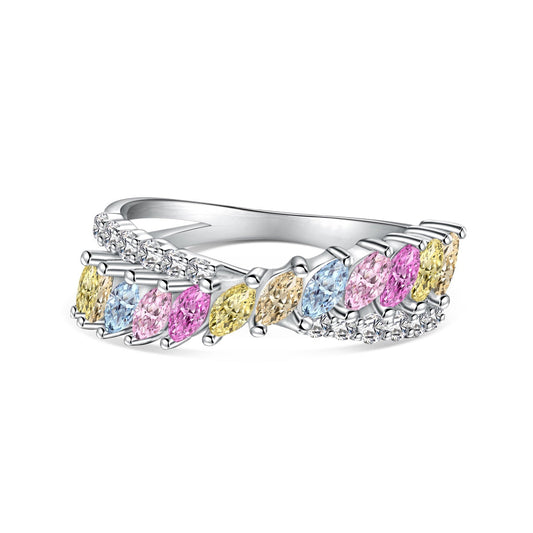 [ECHO ]Unique Colorful Marquise Cut Daily Ring