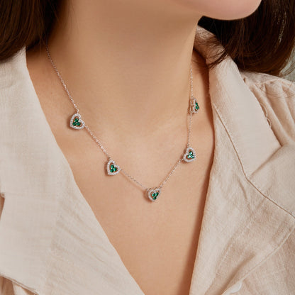 [ECHO ]Sparkling Five Heart Necklace