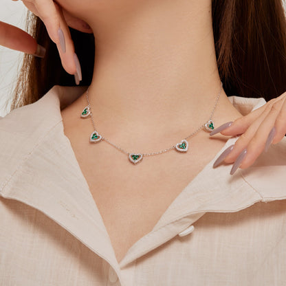 [ECHO ]Sparkling Five Heart Necklace