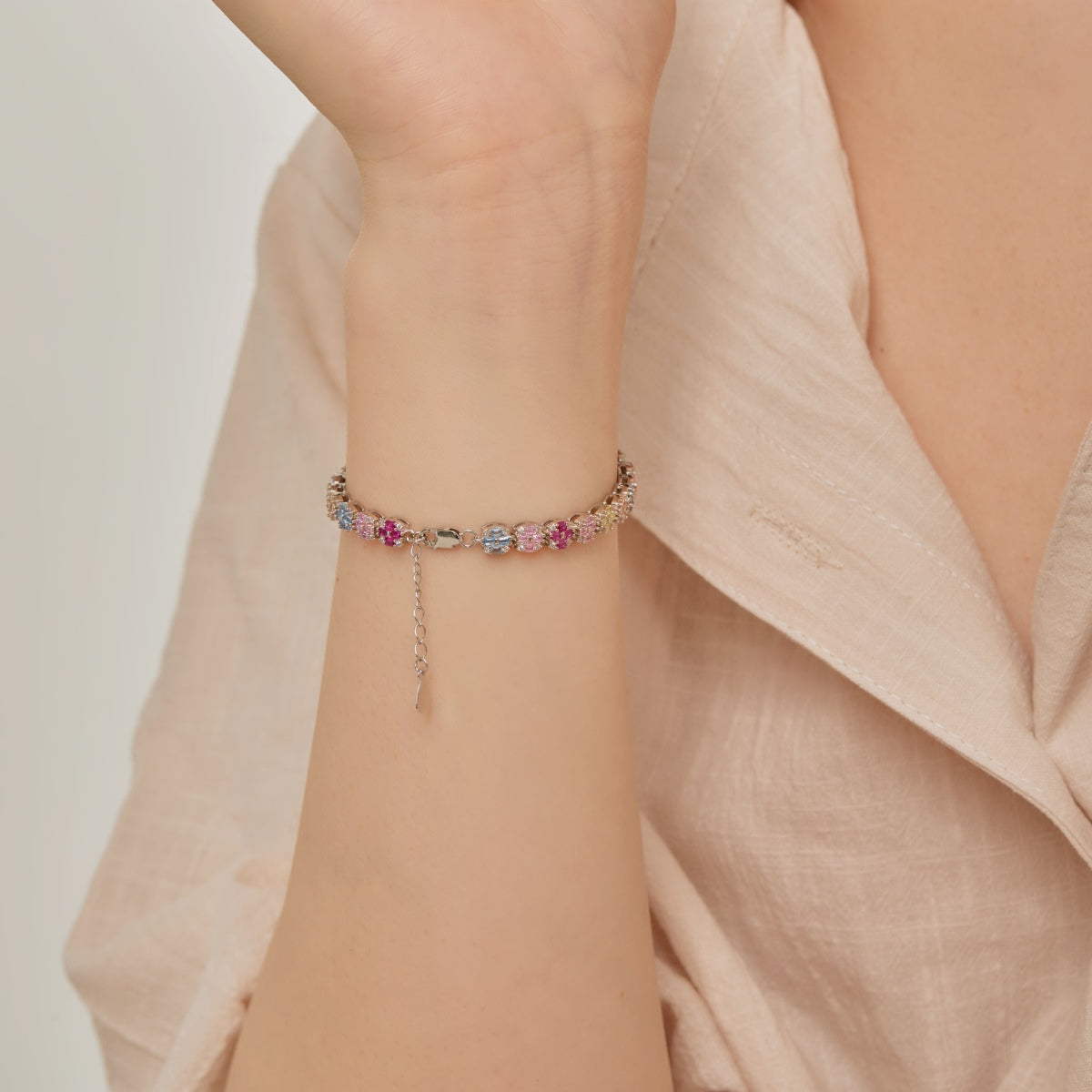 [ECHO ]Delicate Colorful Emerald Cut Daily Bracelet