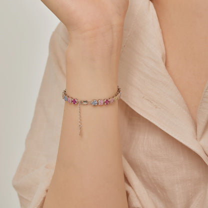 [ECHO ]Delicate Colorful Emerald Cut Daily Bracelet