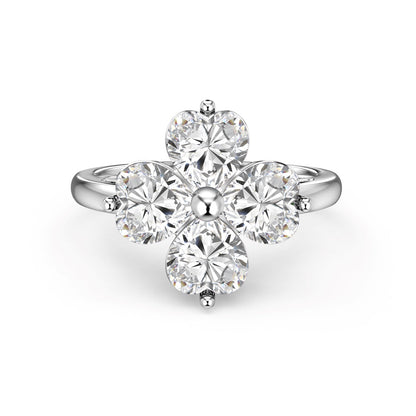 [ECHO ]Heart-shaped Four-Leaf Clover Ball Ring