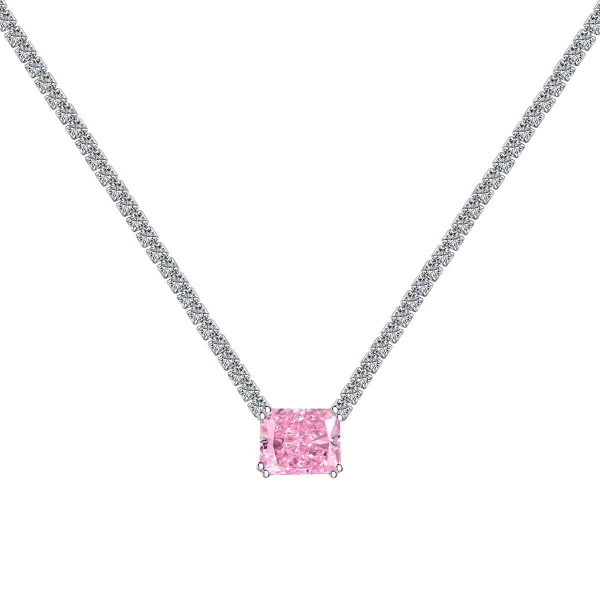 [ECHO ]4.0 Carat Elegant Radiant Cut Necklace