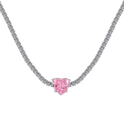 [ECHO ]2.0 Carat Sparkling Tennis Heart Cut Necklace