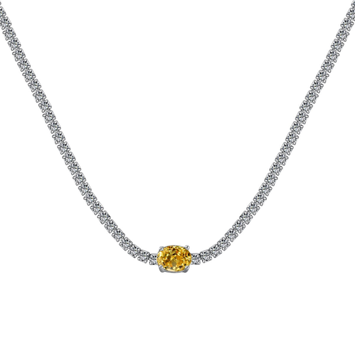 [ECHO ]1.0 Carat Shining Oval Cut Necklace