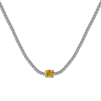 [ECHO ]1.0 Carat Shining Oval Cut Necklace