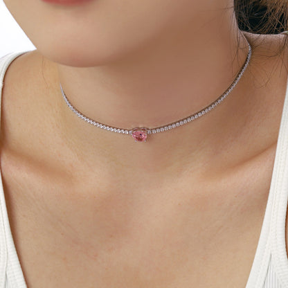 [ECHO ]2.0 Carat Sparkling Tennis Heart Cut Necklace