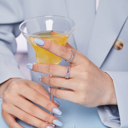 [ECHO ]Splashy Ornate Emerald Cut Cocktail Ring