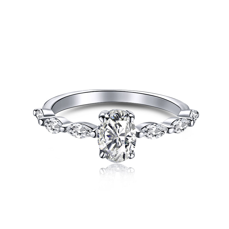 [ECHO ]0.75 Carat Luxurious Vibrant Elongated Cushion Cut Daily Ring