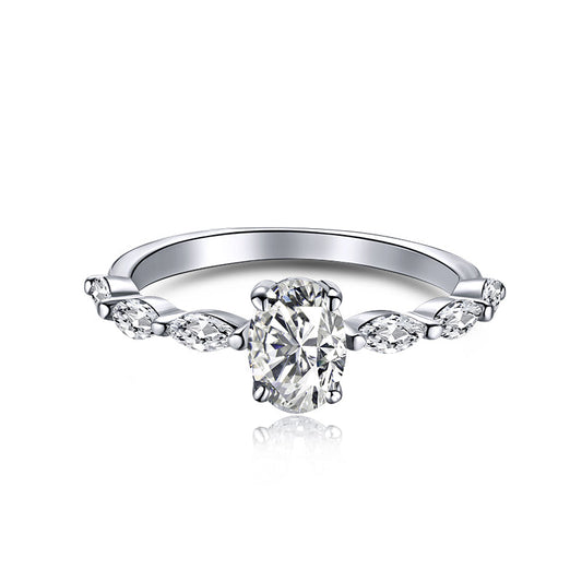 [ECHO ]0.75 Carat Luxurious Vibrant Elongated Cushion Cut Daily Ring