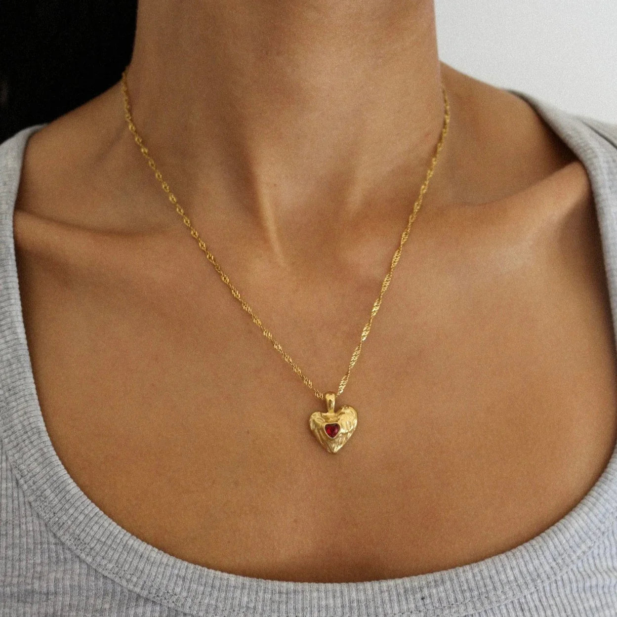 [Echo Fine]Vesper Gold Heart Necklace