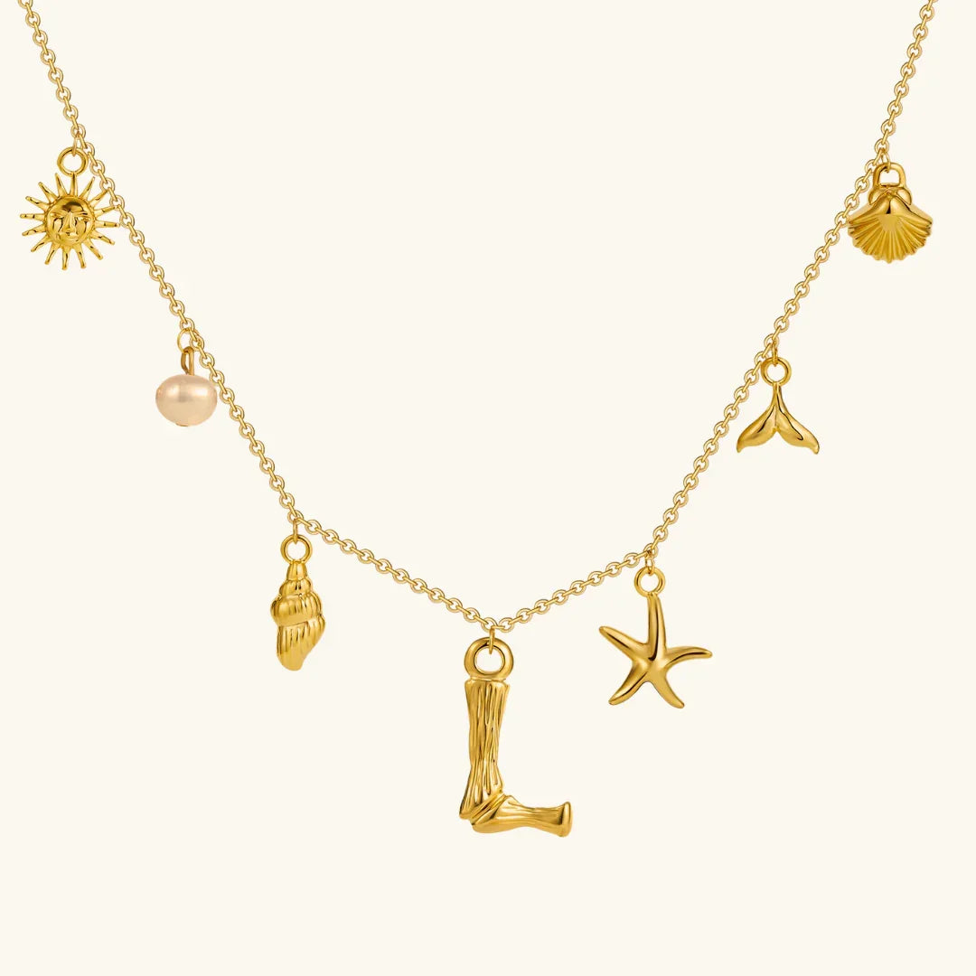 [Echo Fine]Avaria Ocean Initial Necklace
