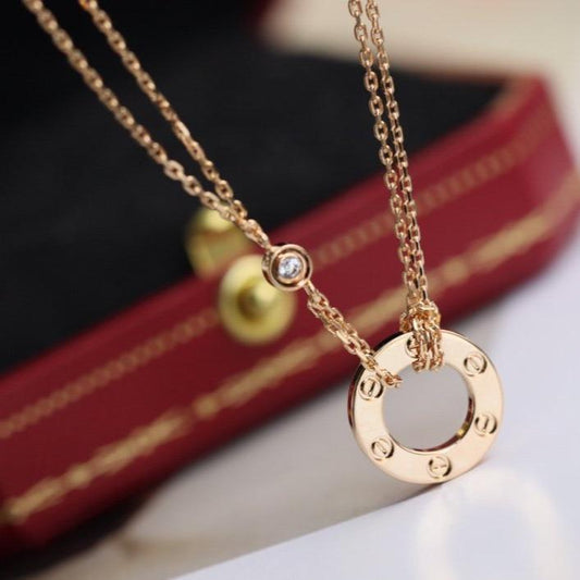 [ECHO ]LOVE NECKLACE ADJUSTABLE ROSE GOLD 2 DIAMOND