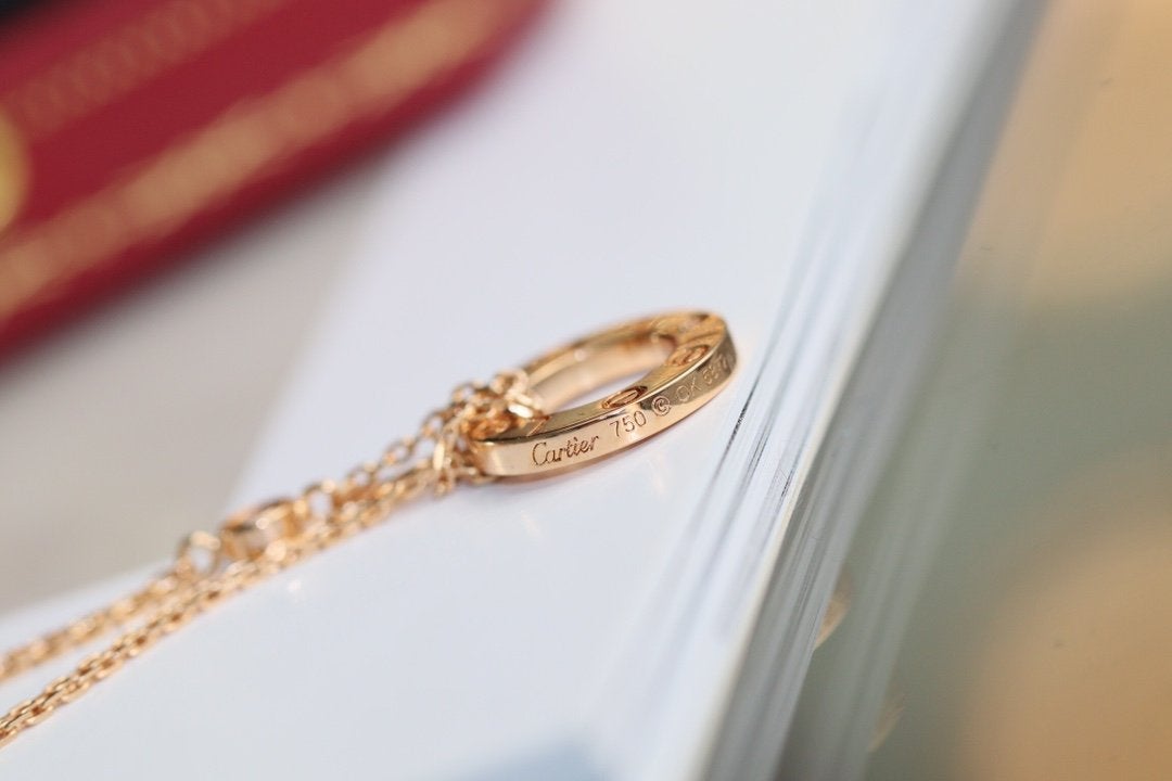 [ECHO ]LOVE NECKLACE ADJUSTABLE ROSE GOLD 2 DIAMOND