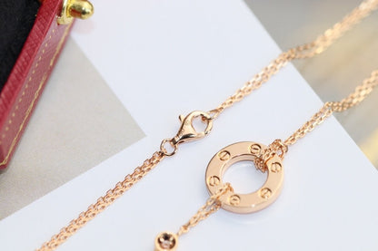[ECHO ]LOVE NECKLACE ADJUSTABLE ROSE GOLD 2 DIAMOND