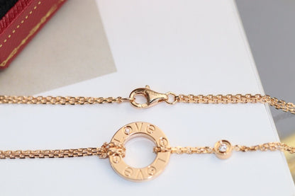 [ECHO ]LOVE NECKLACE ADJUSTABLE ROSE GOLD 2 DIAMOND