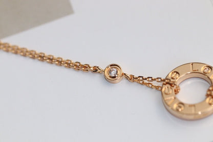 [ECHO ]LOVE NECKLACE ADJUSTABLE ROSE GOLD 2 DIAMOND