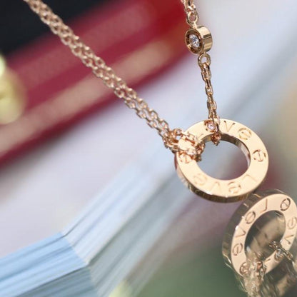[ECHO ]LOVE NECKLACE ADJUSTABLE ROSE GOLD 2 DIAMOND