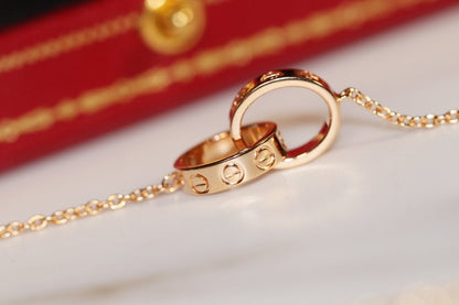 [ECHO ]LOVE NECKLACE PINK GOLD AND SILVER