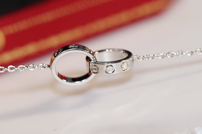 [ECHO ]LOVE NECKLACE PINK GOLD AND SILVER