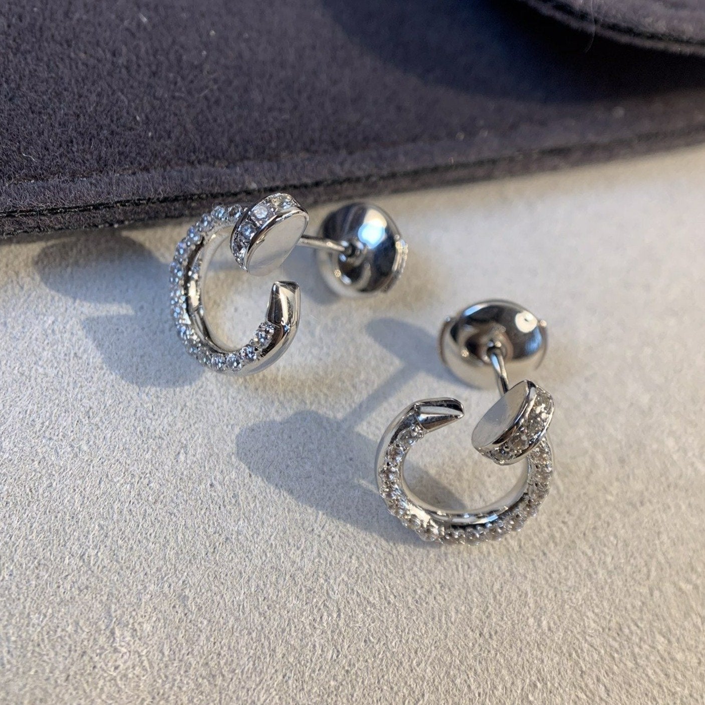 [ECHO ]JUSTE EARRINGS SILVER DIAMONDS