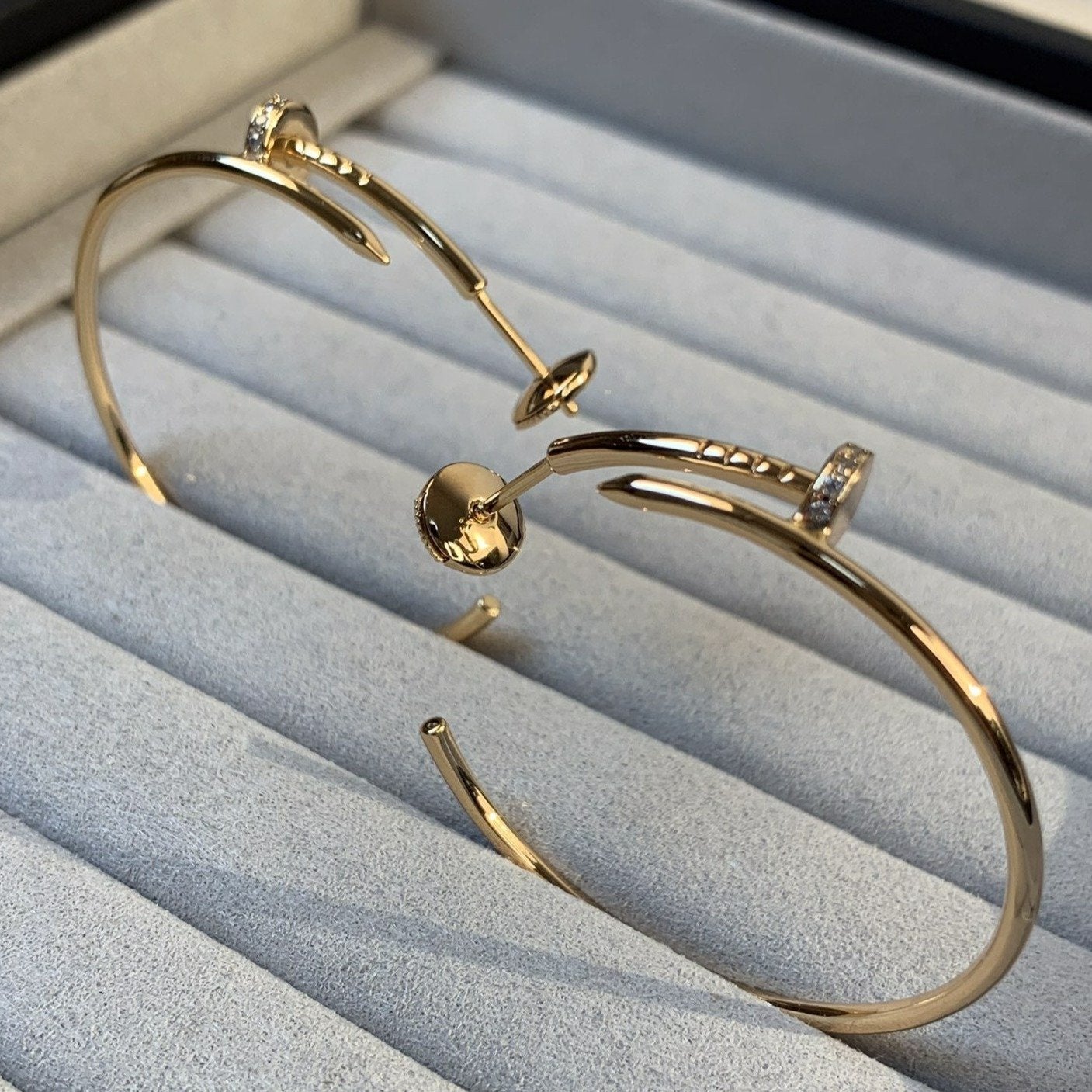 [ECHO ]JUSTE EARRINGS GOLD DIAMONDS 1.8MM
