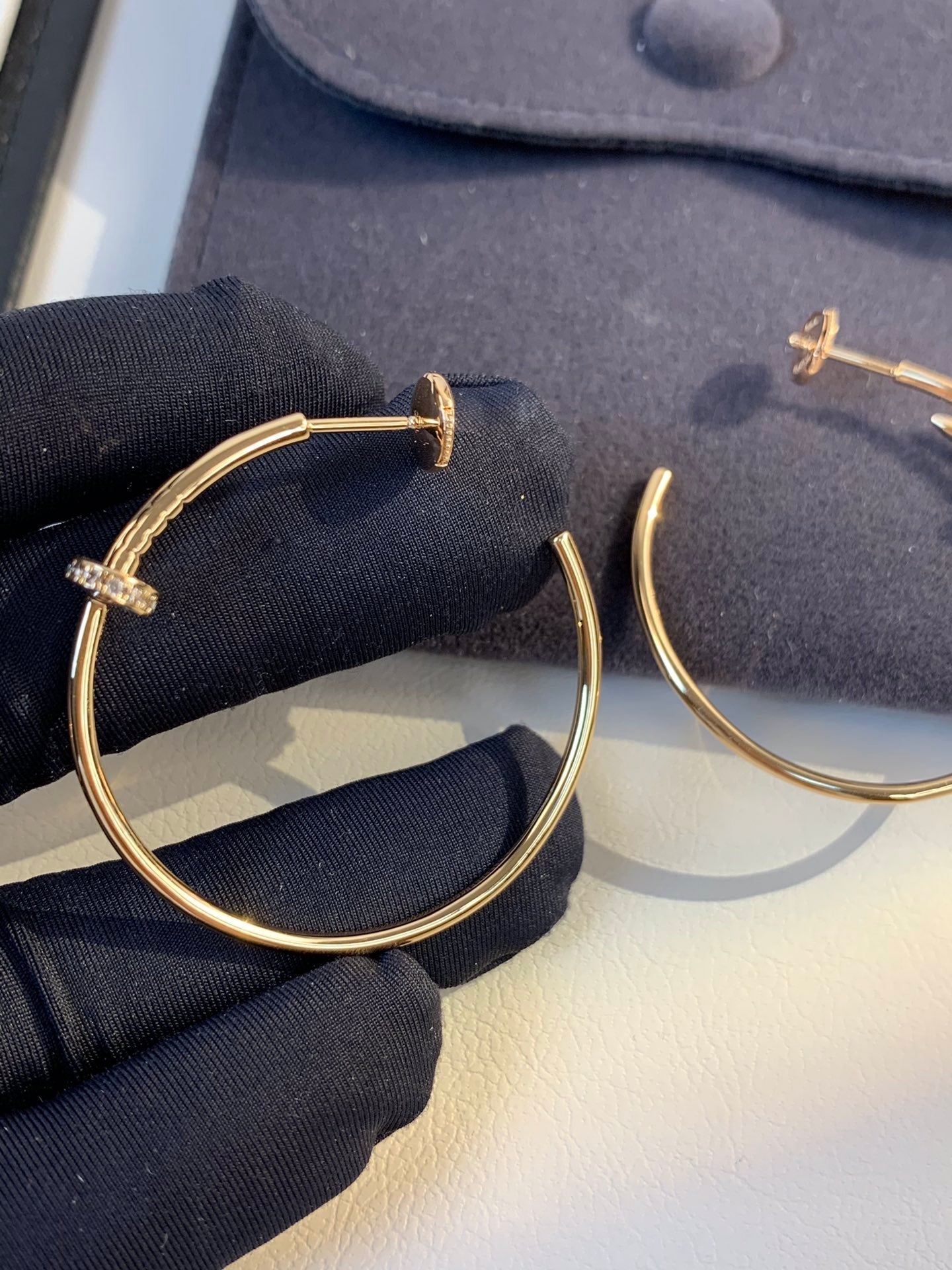 [ECHO ]JUSTE EARRINGS GOLD DIAMONDS 1.8MM