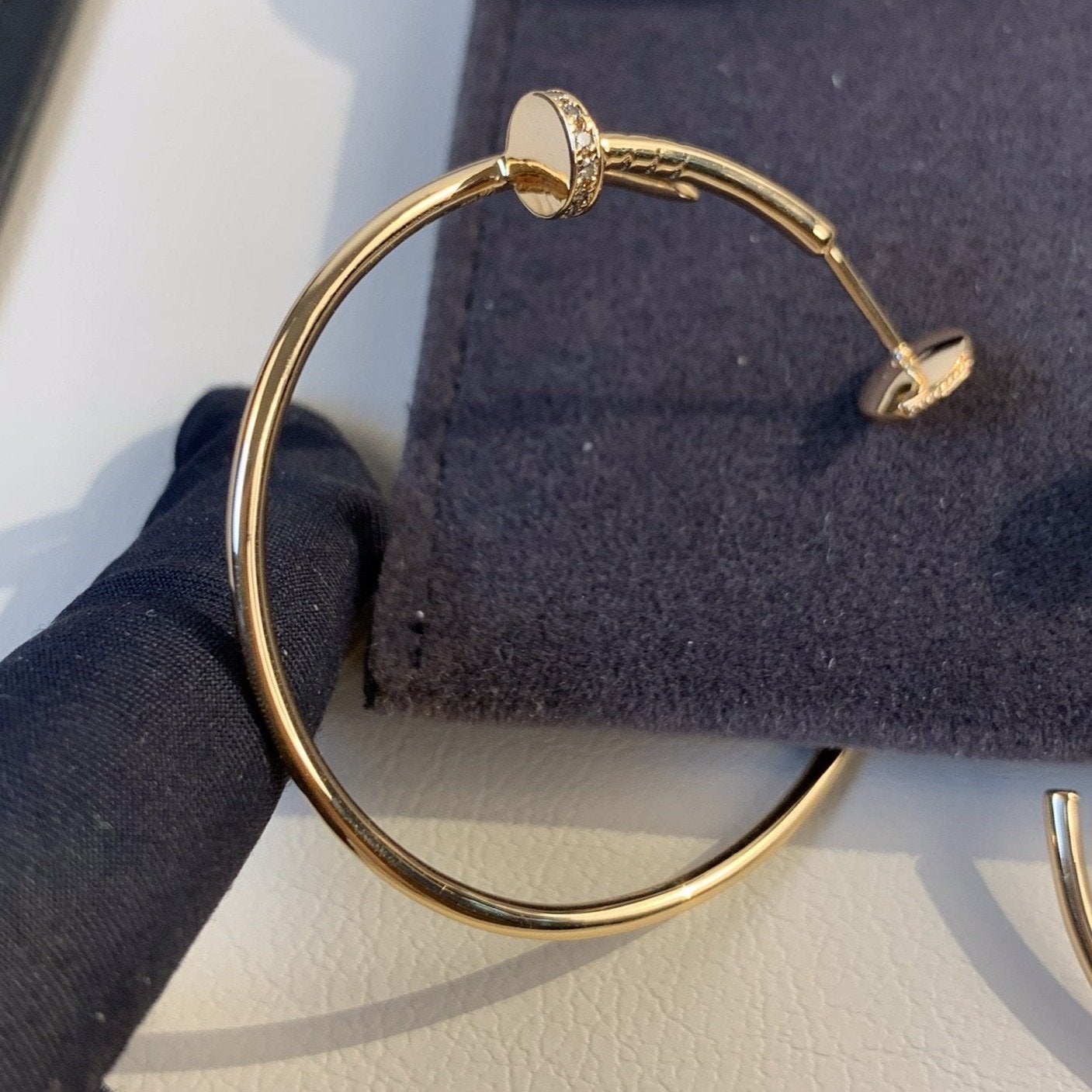 [ECHO ]JUSTE EARRINGS GOLD DIAMONDS 1.8MM