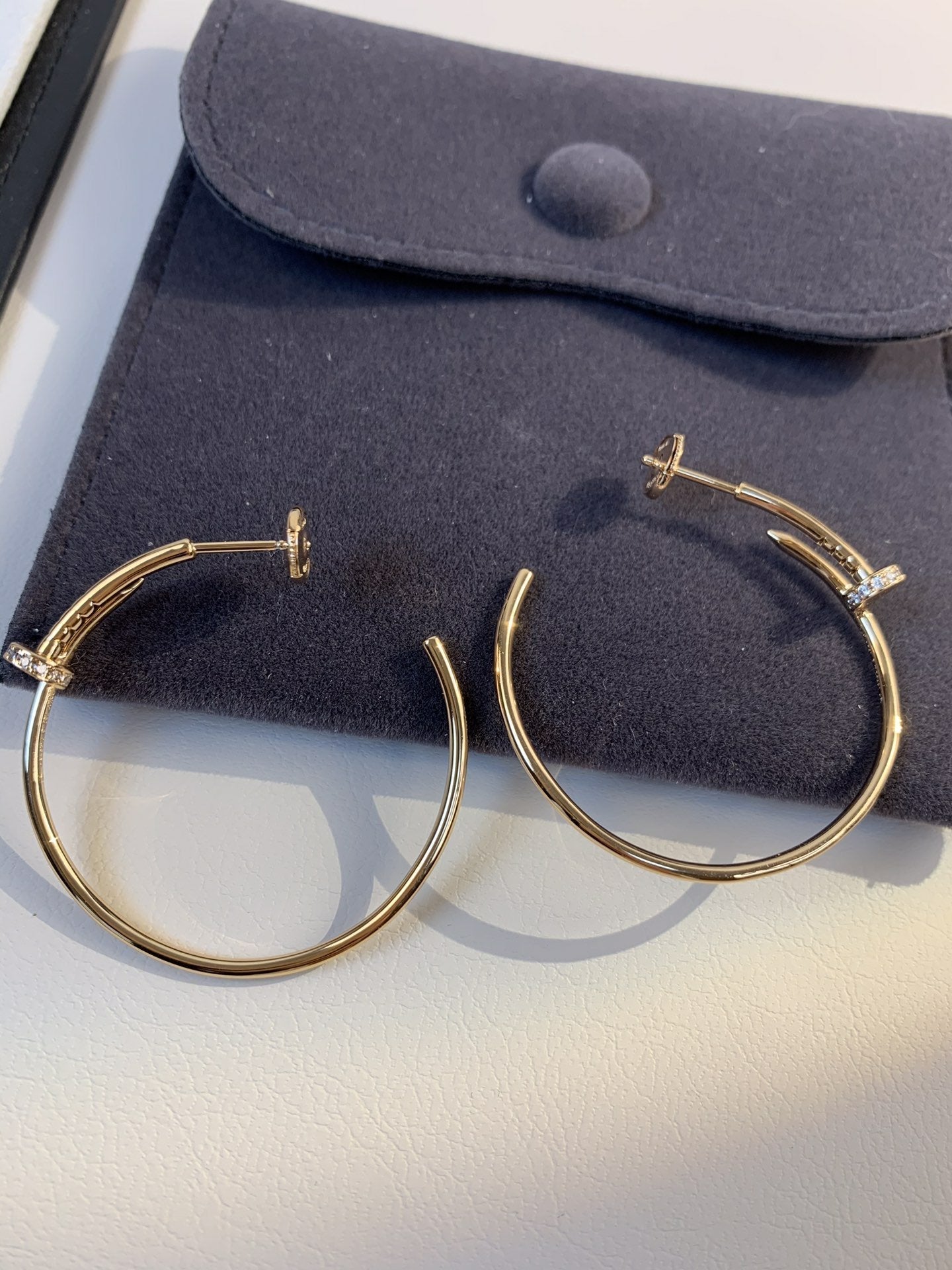 [ECHO ]JUSTE EARRINGS GOLD DIAMONDS 1.8MM