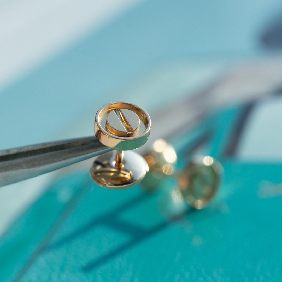 [ECHO ]LOVE EARRINGS PINK GOLD 10MM