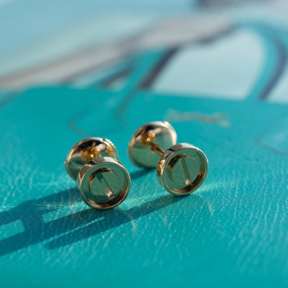 [ECHO ]LOVE EARRINGS PINK GOLD 10MM