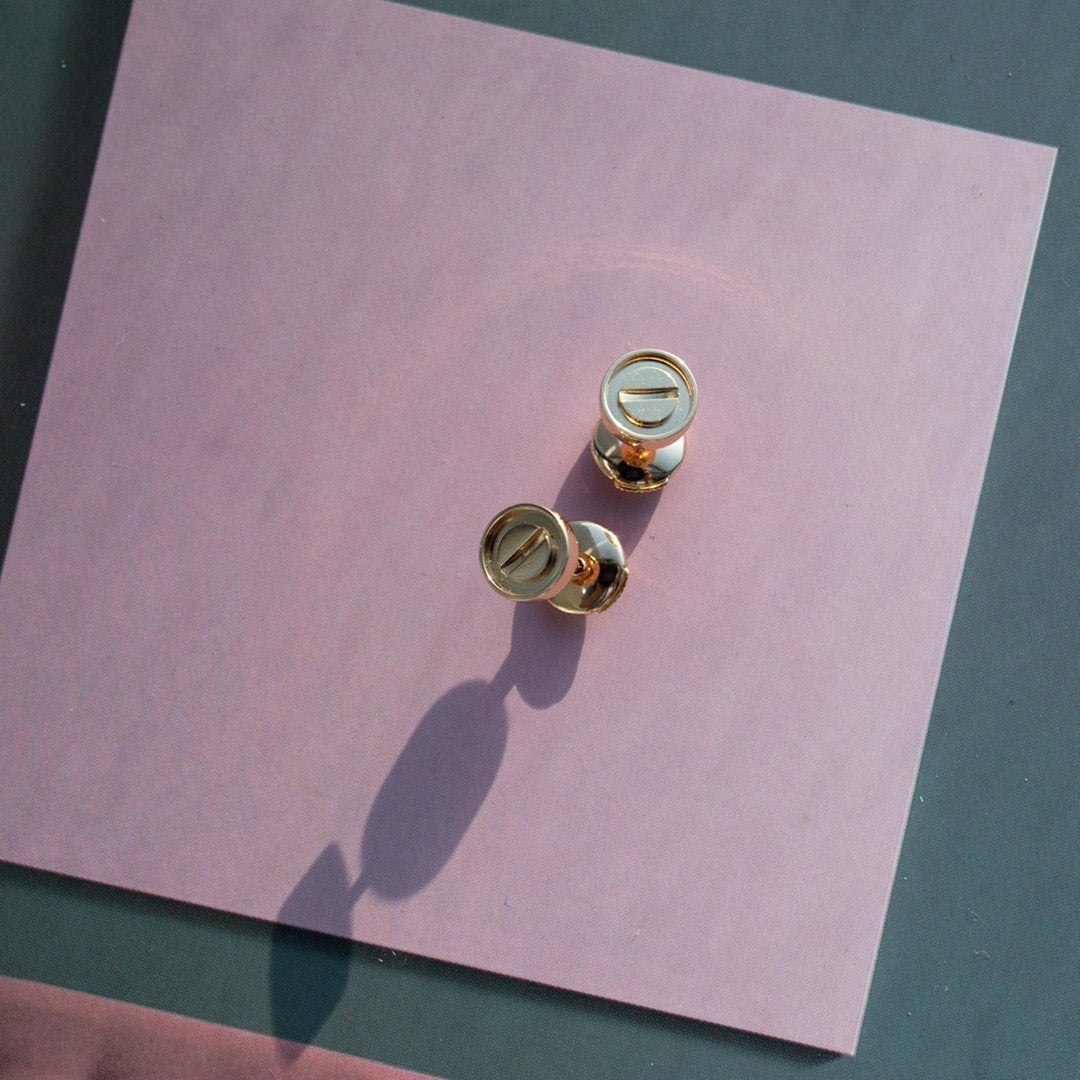 [ECHO ]LOVE EARRINGS PINK GOLD 10MM