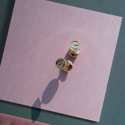 [ECHO ]LOVE EARRINGS PINK GOLD 10MM