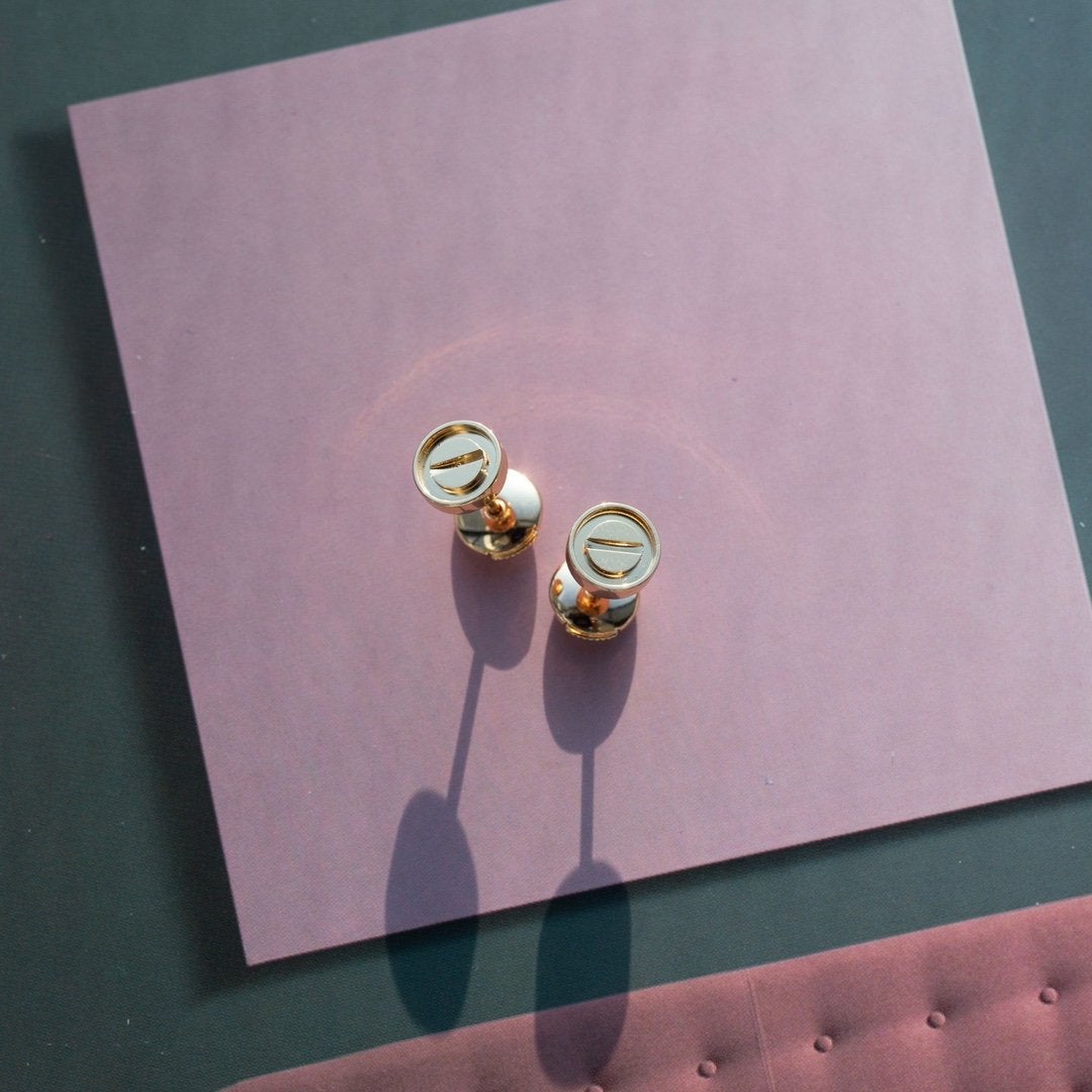 [ECHO ]LOVE EARRINGS PINK GOLD 10MM