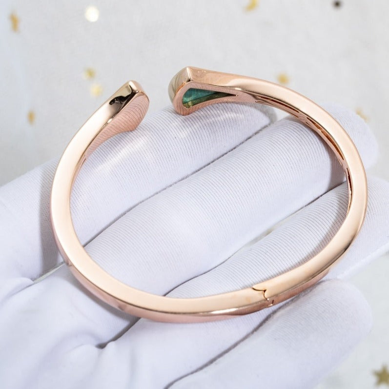 [ECHO ]DREAM BRACELET OPEN MALACHITE PINK GOLD
