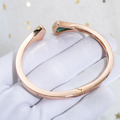 [ECHO ]DREAM BRACELET OPEN MALACHITE PINK GOLD